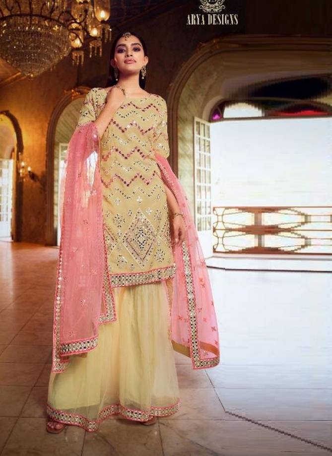 ARYA BLUSH Latest Fancy Designer Wedding Wear Heavy Organza Thread Foil mirror Work Salwar Suit Collection